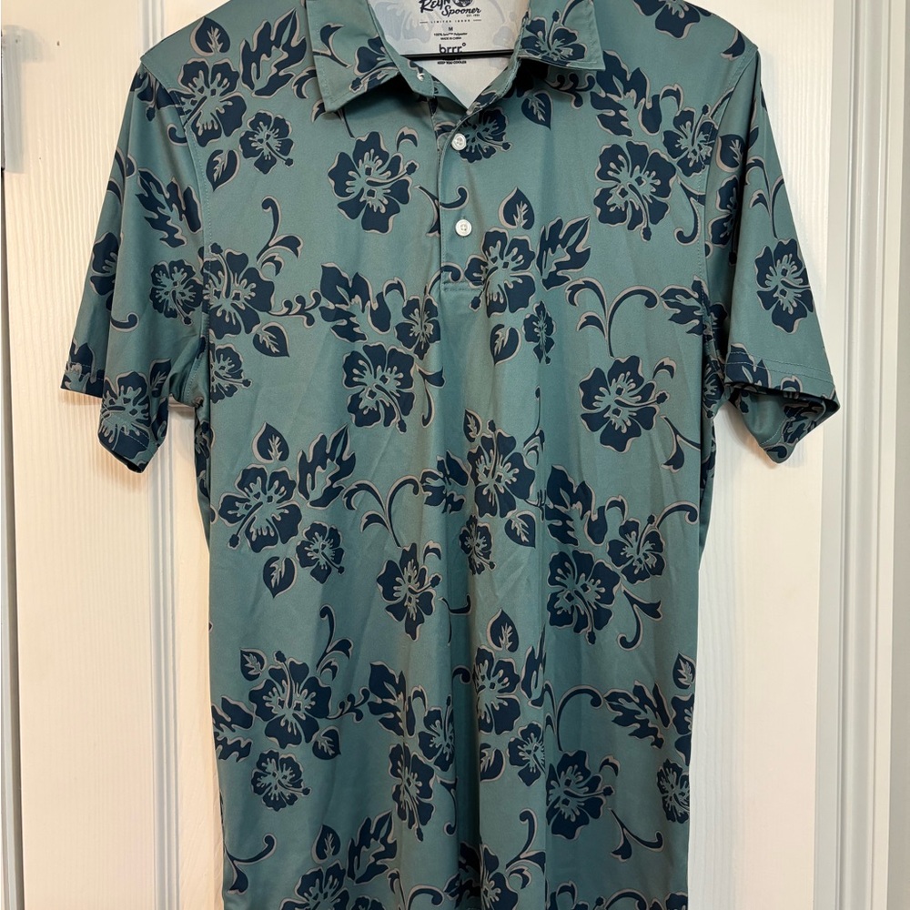 Reyn Spooner Teal and Navy Floral Shirt